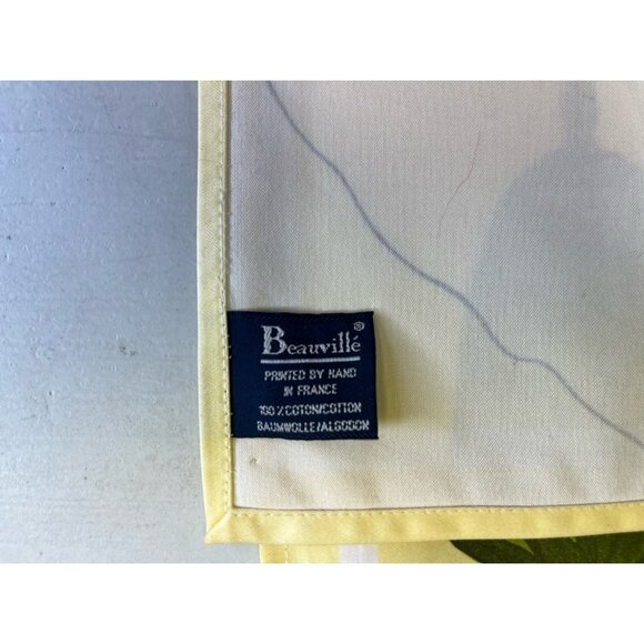 Beauville Napkins Yellow Green Poppy Set of 2 100% Cotton Made in France - Picture 7 of 8
